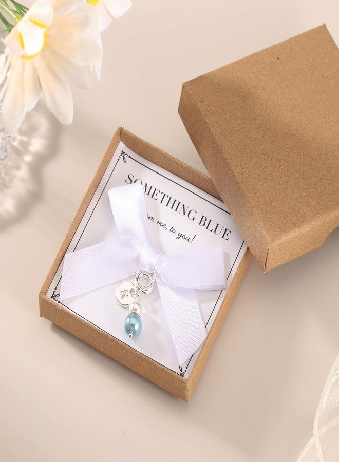 ENASAL Something Blue Gift for Bride, Bride to Be Gift for Daughter, Initial Something Blue Keepsake Keychain Gifts for Daughter in Law from Mother, Wedding Gifts Bouquet Garter Charm Bridal Accessories (M) - Image 2